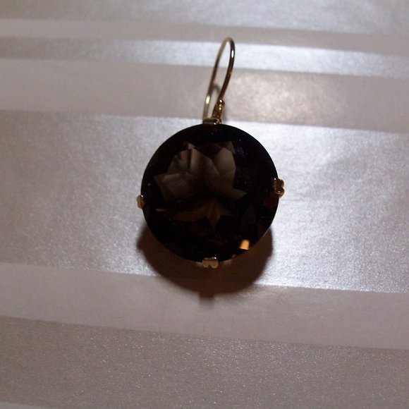 14K Smoky Quartz Earrings - Picture 6 of 9